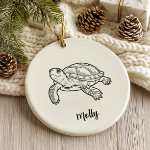 Personalisiertes Turtle Weihnachten Keramik Ornament