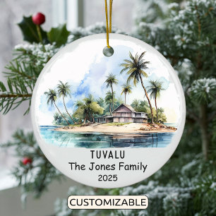 Personalisiertes Tuvalu-Ornament, Ozeanien Keramik Ornament