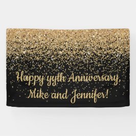 Personalisiertes Überraschungsjubiläum Party Black Banner