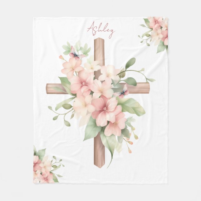 Personalisiertes Uferkreuz Fleecedecke (Vorderseite)