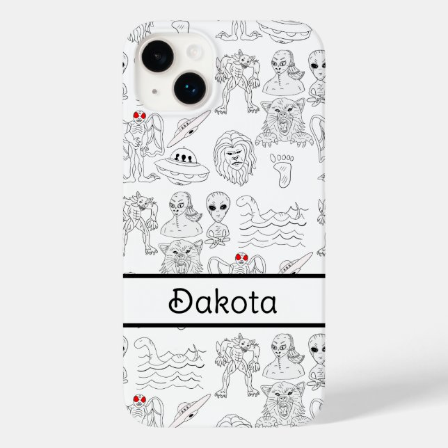 Personalisiertes UFO, Alien, Bigfoot Cryptid Case-Mate iPhone Hülle (Rückseite)