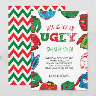 Personalisiertes Ugly Sweater Party laden ein Einladung