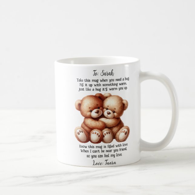 Personalisiertes Umarmen in einer Tasse (Rechts)