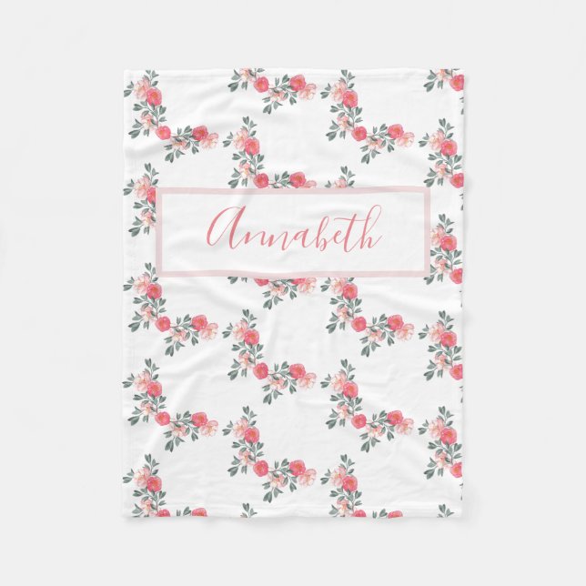 Personalisiertes umfassendes Baby Namensmädchen Fleecedecke (Vorderseite)
