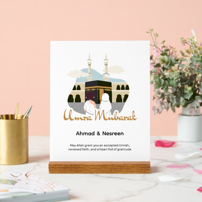 Personalisiertes Umra Mubarak Geschenk Acrylschild (Hochzeit)