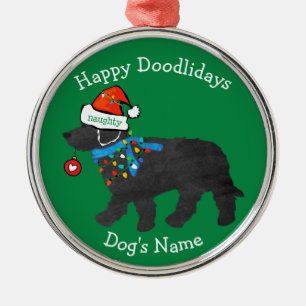 Personalisiertes unartiges Labradoodle zu Weihnach Ornament Aus Metall