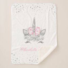 Personalisiertes Unicorn Baby Sherpadecke