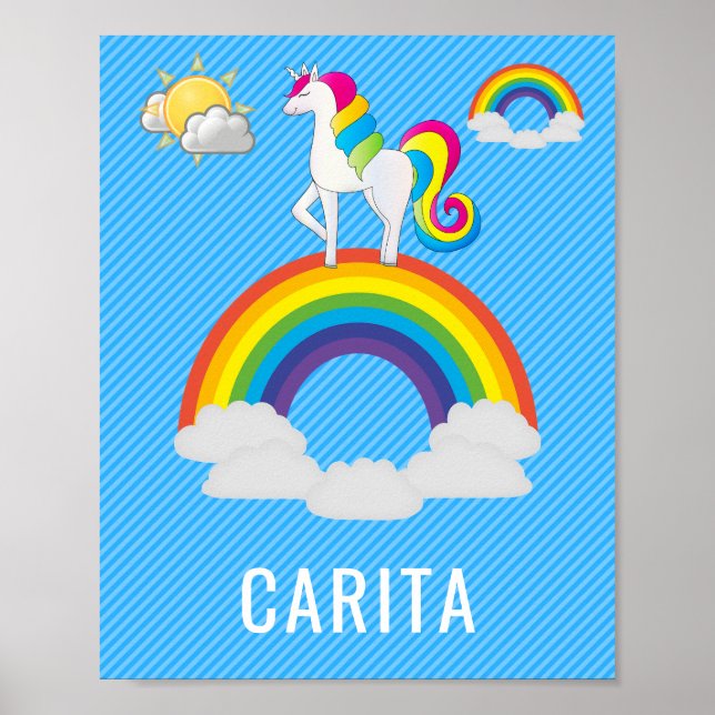 Personalisiertes Unicorn-Name-Plakat Poster (Vorne)
