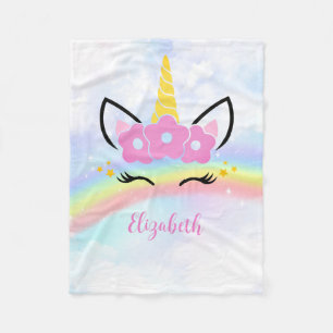 Personalisiertes Unicorn Rainbow Baby Girl Gift Ba Fleecedecke