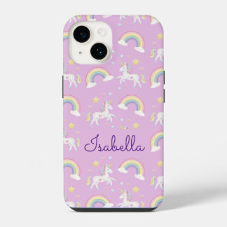 Personalisiertes Unicorn Rainbow Sparkle iPhone Ca 14 Hülle