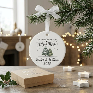 Personalisiertes Unser erstes Weihnachten als Paar Ornament