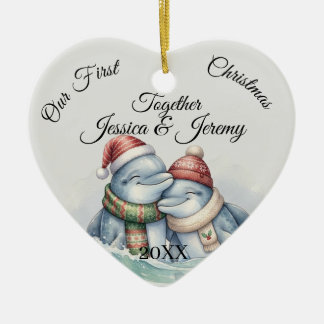 Personalisiertes Unser erstes Weihnachten zusammen Keramik Ornament