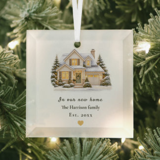 Personalisiertes Unser erstes Zuhause-Ornament, Ne Ornament Aus Glas