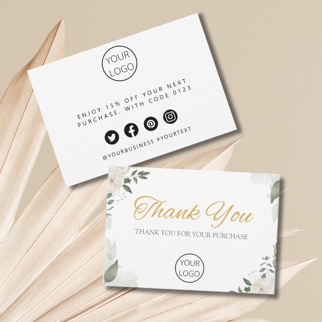 Personalisiertes Unternehmen dank Karte (Personalized Business Thank You Card floral)