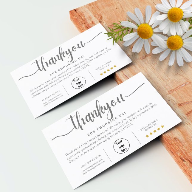 Personalisiertes Unternehmen dank Karte (Personalized Thank You Card Printable Thank You Card Design Gray)