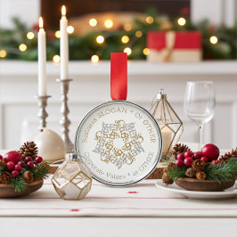 Personalisiertes Unternehmen Frohe Weihnachten Ornament Aus Metall