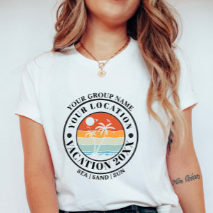 Personalisiertes Urlaub-Palm-Abzeichen, Gruppenurl T-Shirt