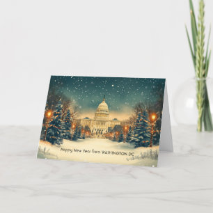 Personalisiertes US-Kapitol Washington DC Neujahr Feiertagskarte