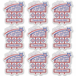 Personalisiertes USA 250 – Patriotische Retro-Leuc Aufkleber