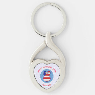 Personalisiertes USA-Engel-Geburtstags-Schlüsselan Schlüsselanhänger