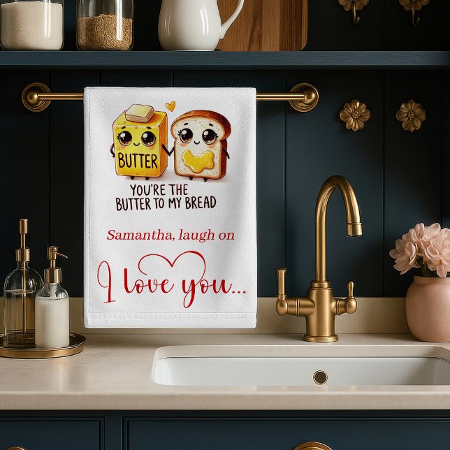 Personalisiertes Valentinsgeschenk Lustiges Küchen Geschirrtuch (Personalized Valentine Gift Funny Food Towel)