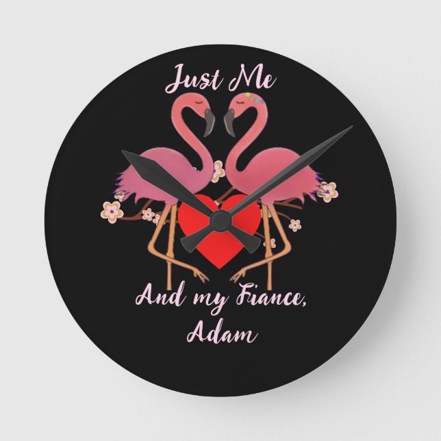 personalisiertes Valentinspaar Runde Wanduhr (Vorderseite)