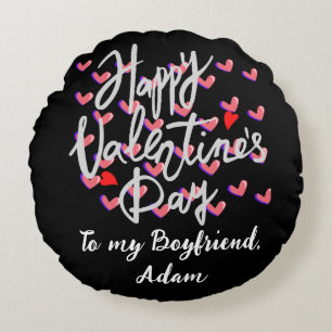 personalisiertes Valentinspaar Rundes Kissen