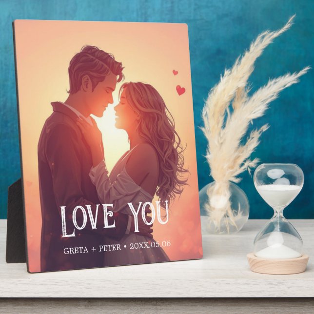 Personalisiertes Valentinstag-Geschenk Fotoplatte (Seite)
