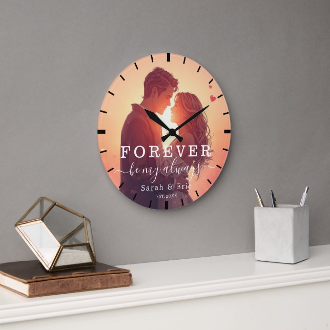 Personalisiertes Valentinstag-Geschenk Große Wanduhr (Büro)