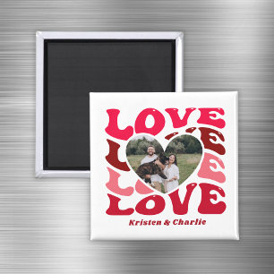 Personalisiertes Valentinstag Herz Custom Foto Magnet
