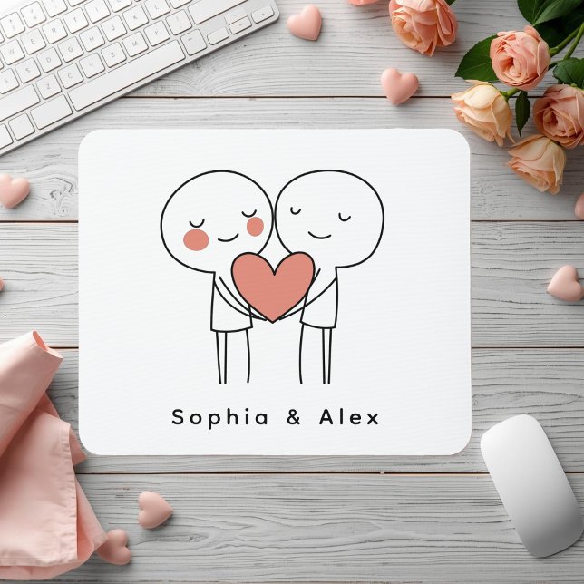 Personalisiertes Valentinstag-Paar-Mauspad Mousepad (Von Creator hochgeladen)