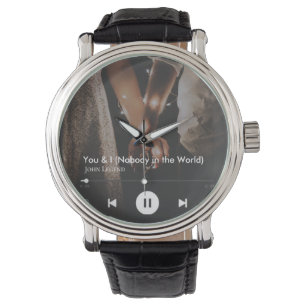 Personalisiertes Valentinstag Song Couple Foto Armbanduhr