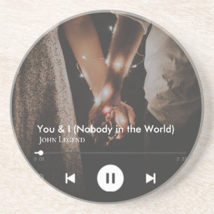 Personalisiertes Valentinstag Song Couple Foto Getränkeuntersetzer