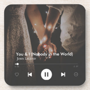 Personalisiertes Valentinstag Song Couple Foto Getränkeuntersetzer