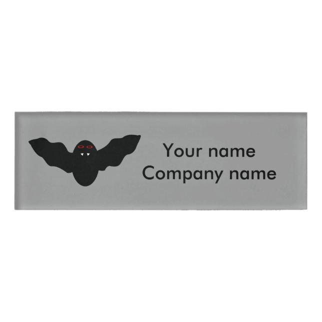 Personalisiertes Vampire-Bat zu Halloween Namenschild (Vorderseite)