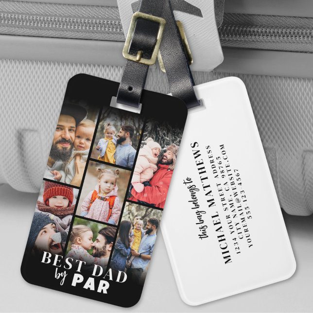 Personalisiertes Vater-Foto-Golf Gepäckanhänger (Personalized Dad Photo Golf Luggage Tag)