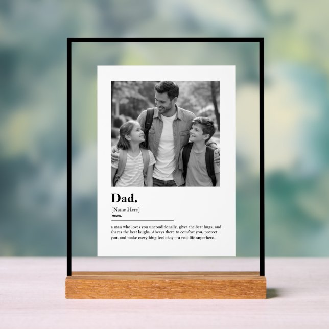 Personalisiertes Vater-Geschenk-Wörterbuch-Definit Acrylschild (Neutral)