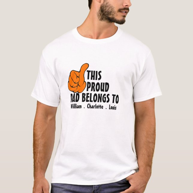 Personalisiertes Vater Shirt mit Kindernamen (Vorderseite)