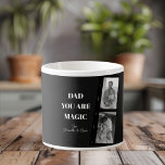 Personalisiertes "Vater Sie sind Magie" Zwei Väter Espressotasse<br><div class="desc">Feiern Sie die Magie der Vaterschaft mit unserer personalisierten Espressotasse "Vater You Are Magic"! Dieses einzigartige Design zeichnet sich durch einen schwarzen Hintergrund, ein hochgeschätztes Foto von zwei Vätern und die herzliche Botschaft "Vater Du bist Magie" aus. Fügen Sie eine besondere Touch hinzu, indem Sie sie mit den Namen Ihrer...</div>