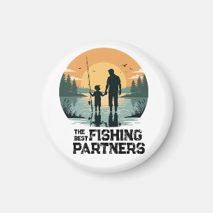 Personalisiertes Vater und Sohn Angelgeschenk Magnet