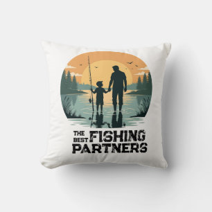 Personalisiertes Vater-und-Sohn-Anglergeschenk Kissen