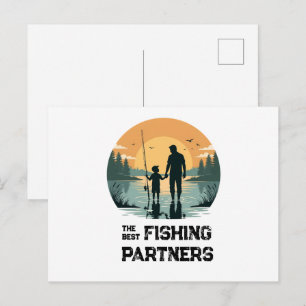 Personalisiertes Vater-und-Sohn-Anglergeschenk Postkarte