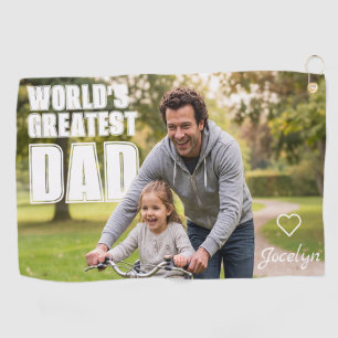 Personalisiertes Vatertags-PhotoPop-Golfhandtuch Golfhandtuch