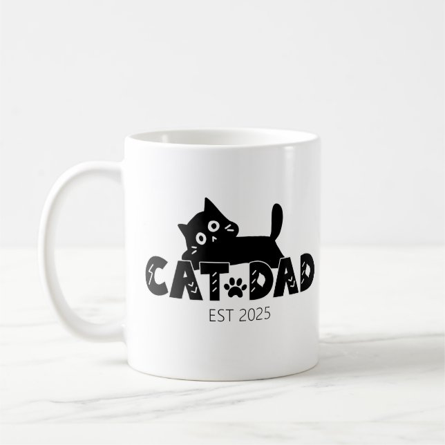 Personalisiertes Vatertagsgeschenk für Katzenliebh Kaffeetasse (Links)