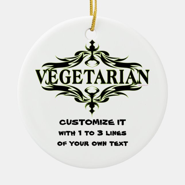 Personalisiertes Vegetarisch Keramik Ornament (Vorne)
