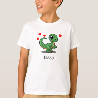 Personalisiertes Velociraptor-Dinosaurier-Kinder-T T-Shirt