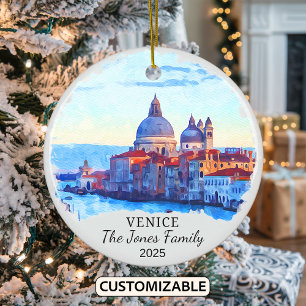 Personalisiertes Venedig-Ornament, Italien-Geschen Keramik Ornament