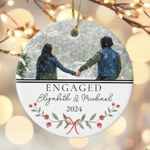 Personalisiertes Verlobtes Erstes Weihnachtsfest F Keramik Ornament