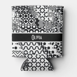 Personalisiertes, verrücktes schwarzes u. weißes dosenkühler