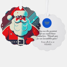 Personalisiertes verzaubertes Santa Claus-Geschäft Ornament Karte